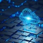 Illustration of data, cloud computing and microchips
